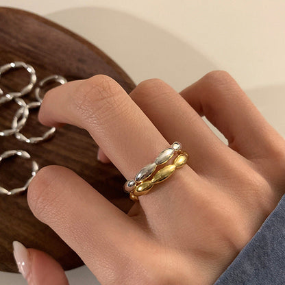 Grain Fine Circle Open Design Personality Rings