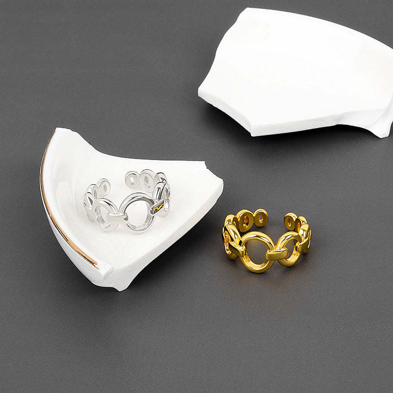 Cool Style Exquisite Chain Simple Opening Graceful Index Rings