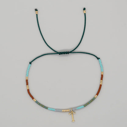 Ethnic Style Contrast Color Bead English Bracelets