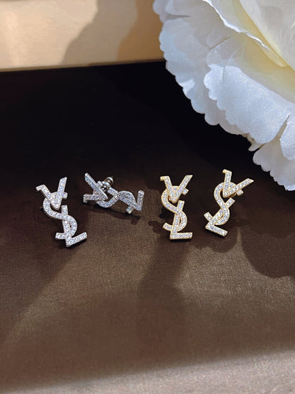 Letter Exquisite Sier Simple Personalized Sweet Earrings