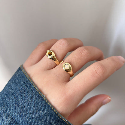 Women's Opal Shell Open For Retro Personality Rings