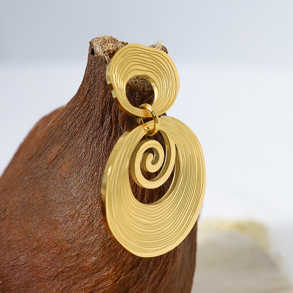 Texture Gold-plated Stainless Steel Creative Titanium Earrings