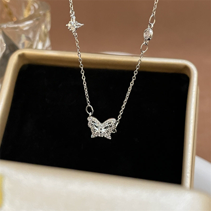 Women's & Men's & Sweet Cool Flower Stars Heart For Niche Design Clavicle Necklaces