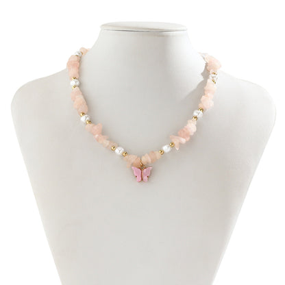 Gravel Beaded Clavicle Chain Pastoral Style Necklaces