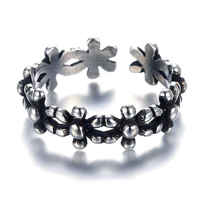 Creative Ornament Sier Plated Female Black Finger Imitation Rings