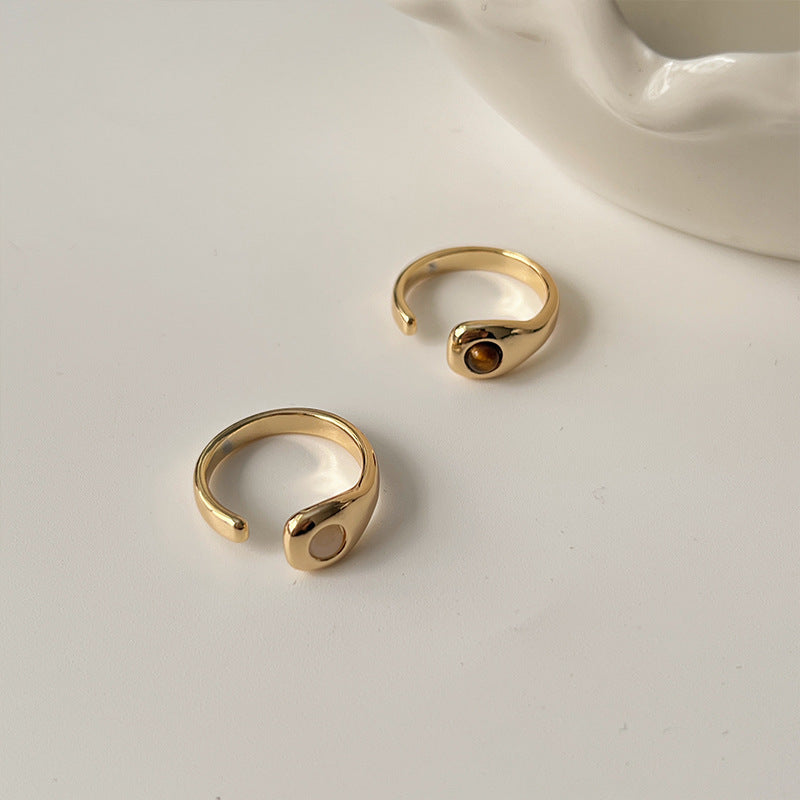 Women's Opal Shell Open For Retro Personality Rings