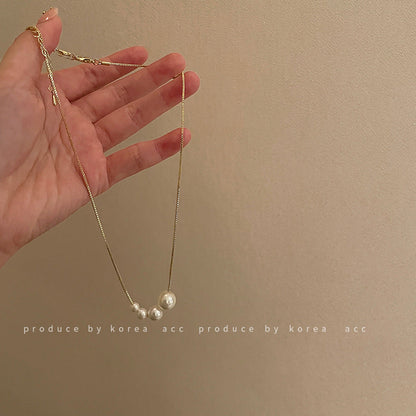 Design Simple Fashion Pearl Temperamental Cold Necklaces