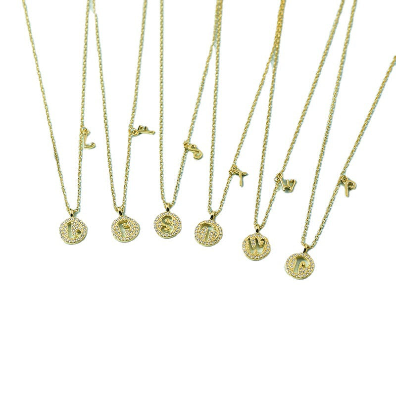 Women's Letter For Diamond Inlaid Clavicle Chain Trendy Necklaces