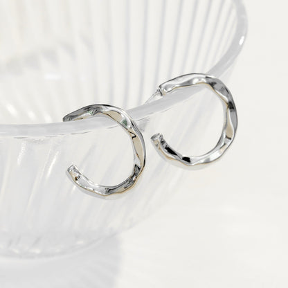 Irregular Pattern Baroque Texture Golden Sier Earrings