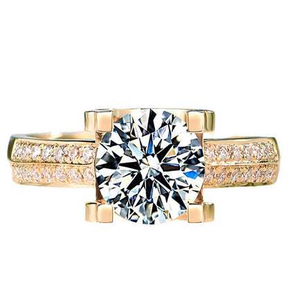 White Plated Yellow Roses Gold 2 Rings