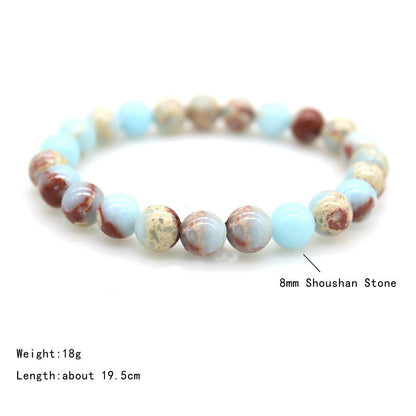 Women's & Men's Frosted Natural Stone Volcanic Rock Tigereye And Bracelets
