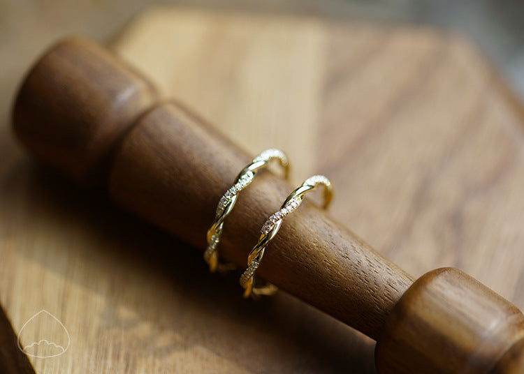 Sterling Sier Gold-plated Female Fresh Simple Rings