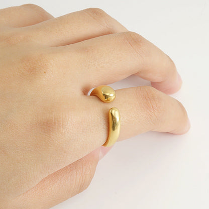 Women's Steel Fashion Open-end Personality Titanium Gold Rings