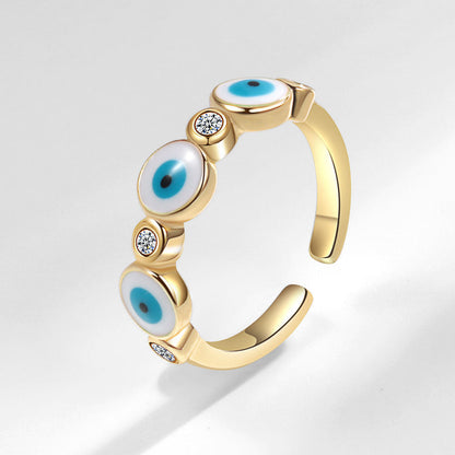 Niche Design Zircon Ornament Dripping Oil Rings