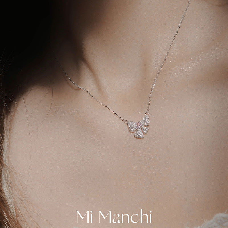 Women's Zircon Bow For Special Interest Light Luxury High-grade Clavicle Necklaces