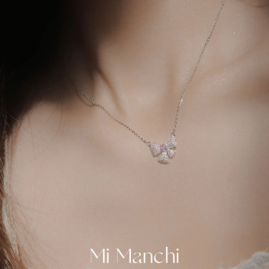 Women's Zircon Bow For Special Interest Light Luxury High-grade Clavicle Necklaces