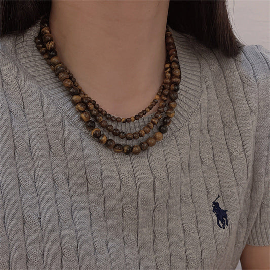 Women's Tigereye Beaded Niche Retro High Sense Necklaces