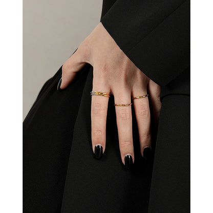 Korean Style Simple Lines Personalized Color Rings