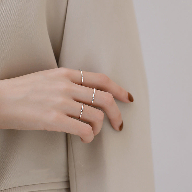 Female Design Simple And Cool Plain Fine Rings