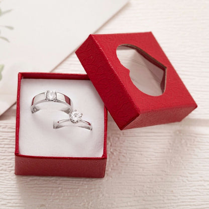 Fake Diamond Couple Wedding Adjustable Mouth Rings