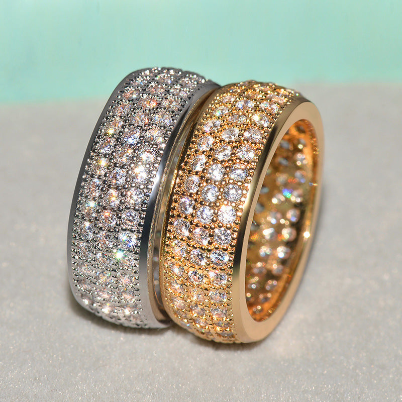 Women's & Men's & Shi Accessories Circle Full Zircon Rings