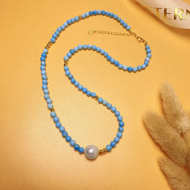 Baroque Natural Pearl Pendant Turquoise Temperament Necklaces