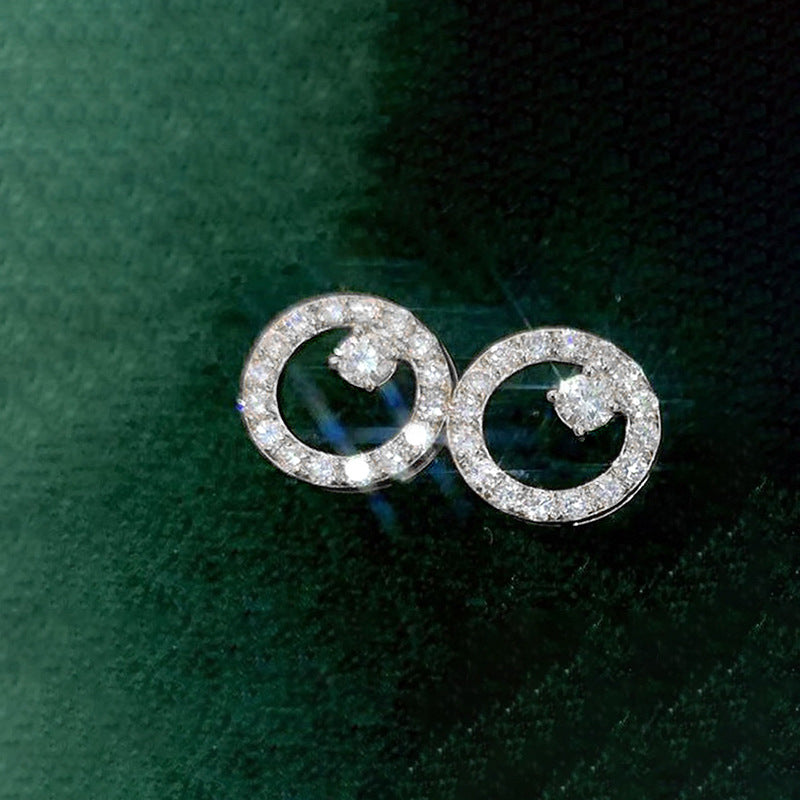 Shi Korean Geometric Circle Small Simple Earrings