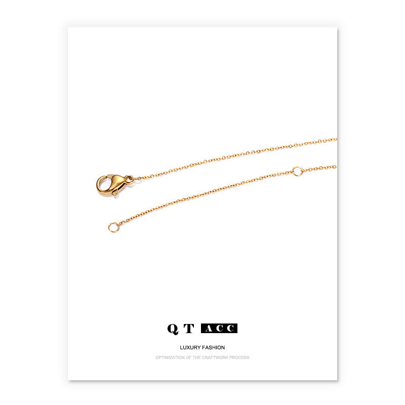 Women's Real Gold Korean Style Simple Fashion Temperamental Necklaces