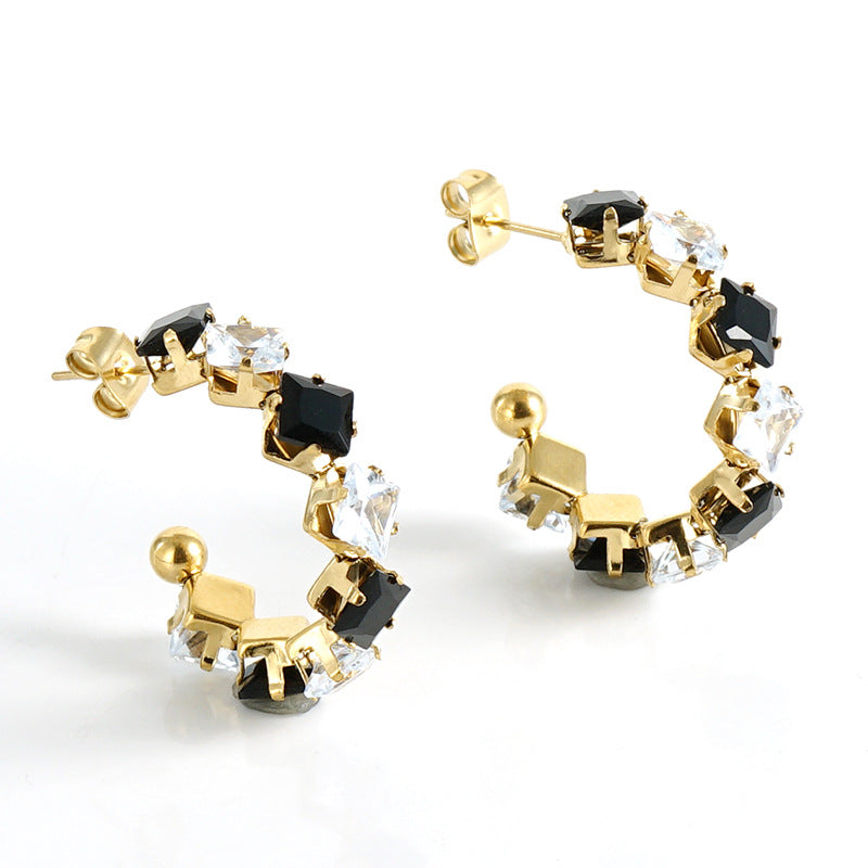 Women's Rhinestone Ear South America Fashionable Golden Titanium Light Rings
