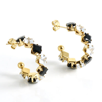 Women's Rhinestone Ear South America Fashionable Golden Titanium Light Rings