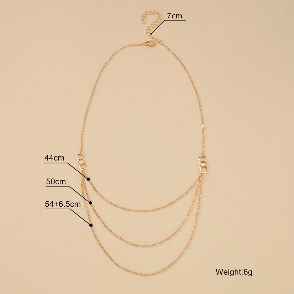 Fashion Retro Chain Tassel Clavicle Accessories Necklaces