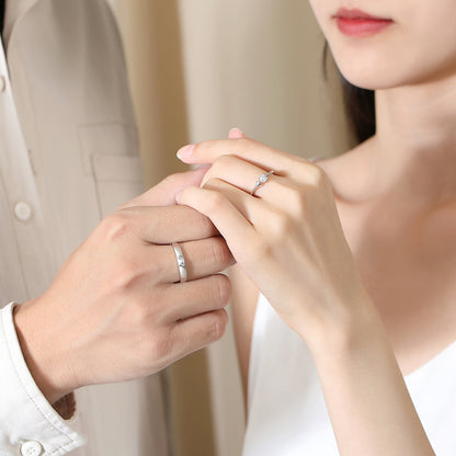 Ginkgo Couple Fresh Leaf Zircon Ornament Rings