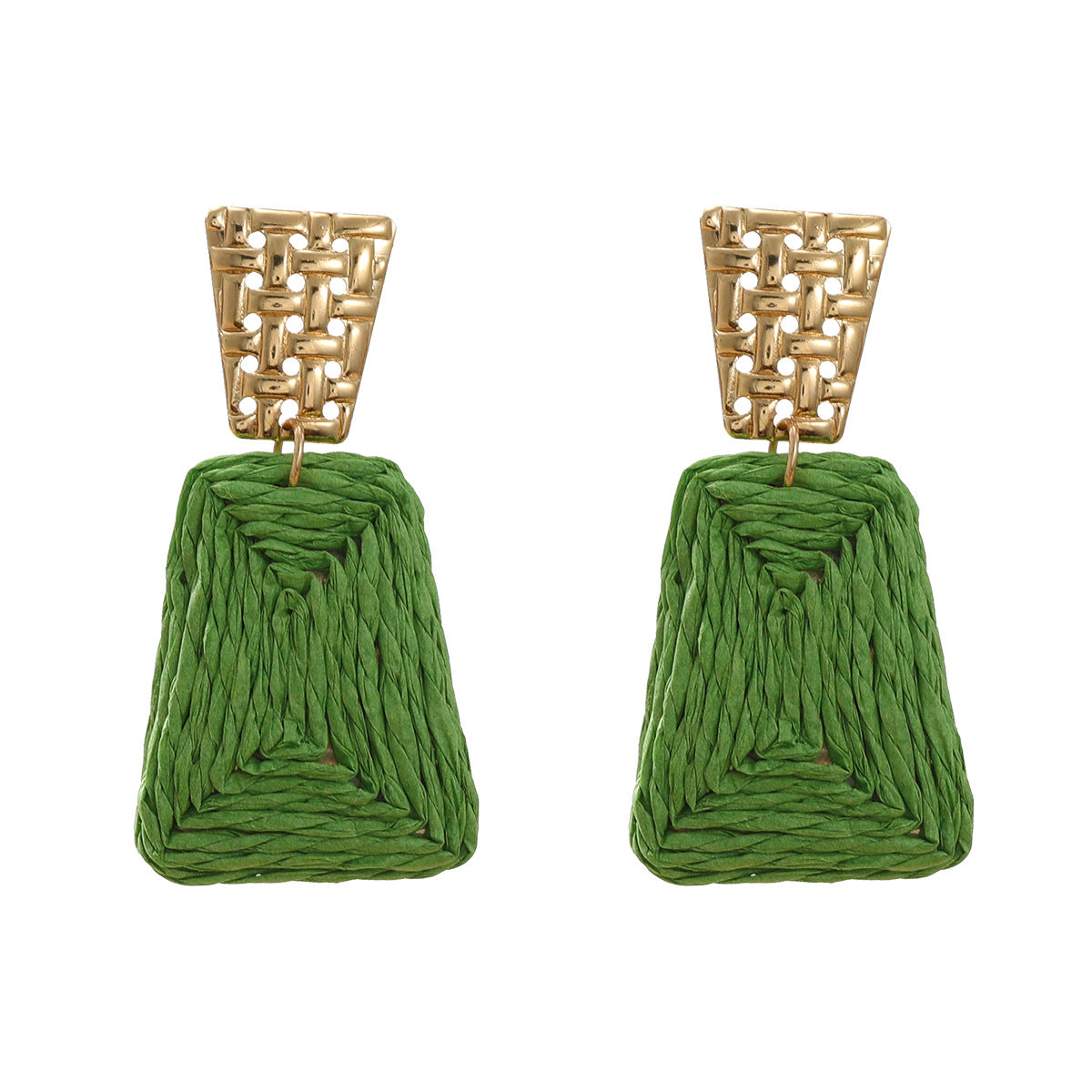 Women's Raffia Fashionable Trapezoidal Alloy Party Earrings