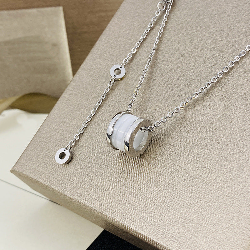 Women's & Men's Ceramic High Version Spring Full Diamond Small Waist Necklaces