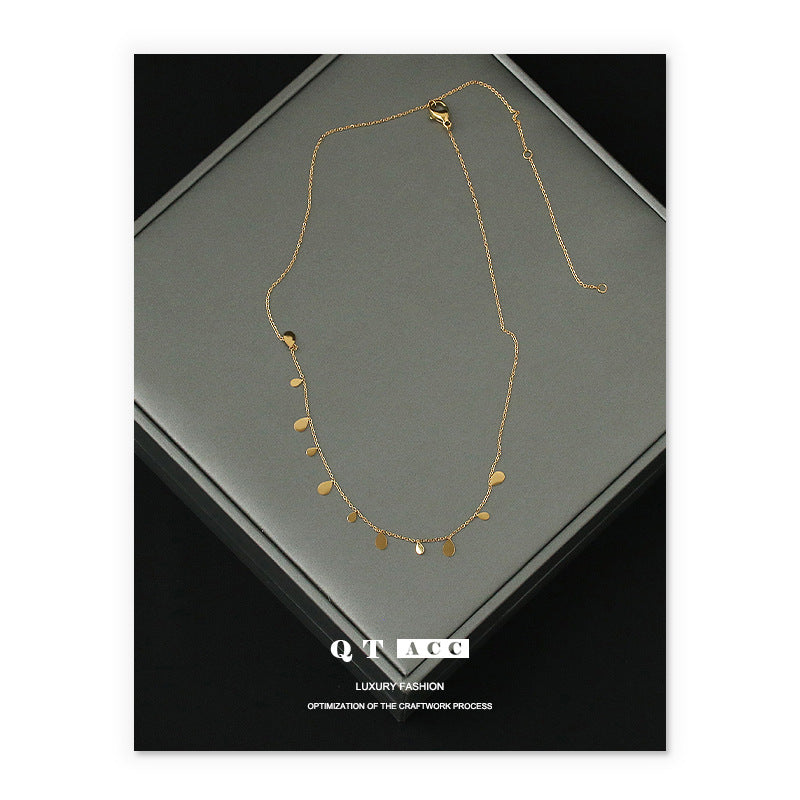 Women's Real Gold Korean Style Simple Fashion Temperamental Necklaces
