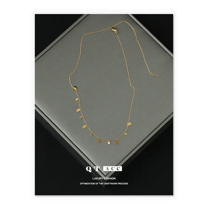Women's Real Gold Korean Style Simple Fashion Temperamental Necklaces