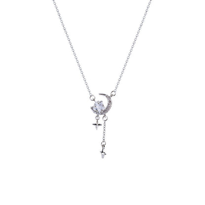 Sweet Star Moon Graceful Personality Zircon Light Luxury Necklaces