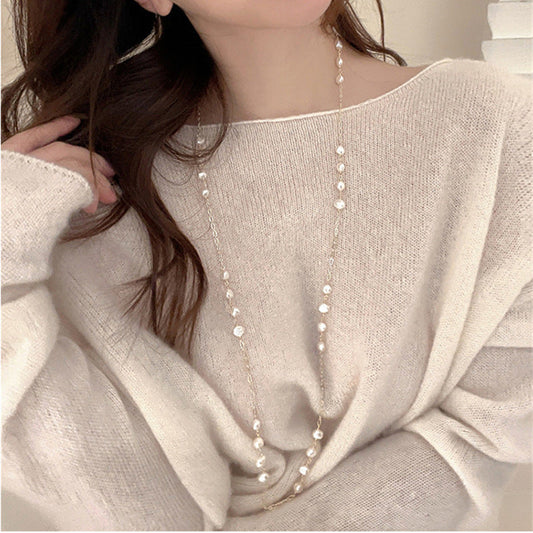 Women's Pearl Sweater Chain Light Luxury Minority Necklaces