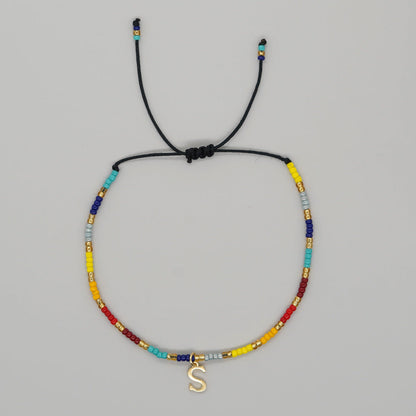 Women's Letter Color Matching Bead Handmade Beaded Bracelets
