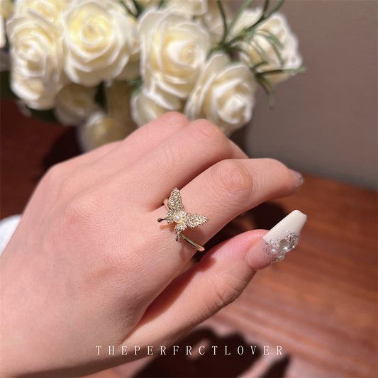 Zircon Pearl Butterfly Tide Niche Design Rings
