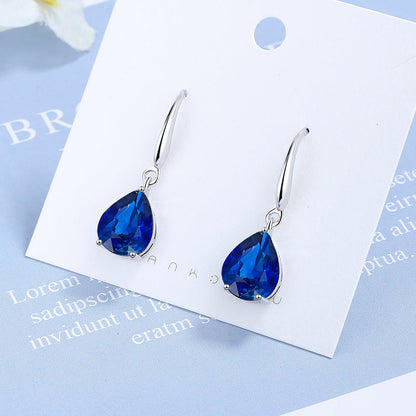 Women's Fresh Zircon Water Drop Simple Graceful Earrings