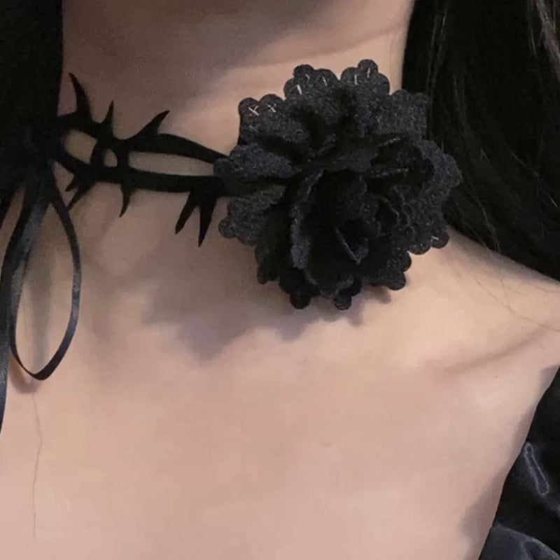 Rose Fabric Lace Niche Temperament Creative Necklaces