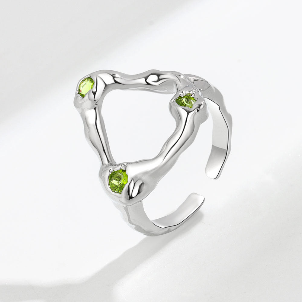 Women's Sense Minority Simple Irregular Inlaid Zircon Rings