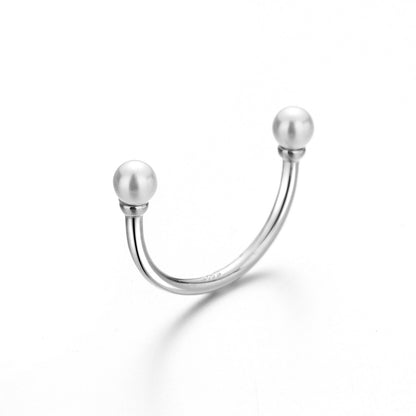 Pearl Adjustable Personality Jack Purcell U-shaped Rings