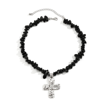 Ornament Irregular Beach Turquoise Cross Simple Necklaces