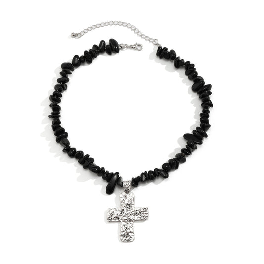 Ornament Irregular Beach Turquoise Cross Simple Necklaces