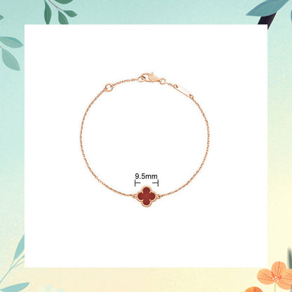 Red Agate Clover Female Pork Belly White Shell Bracelets