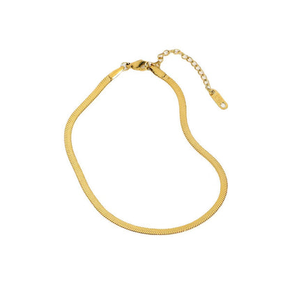 Steel Flat Chain Rose Gold Blade Bracelets