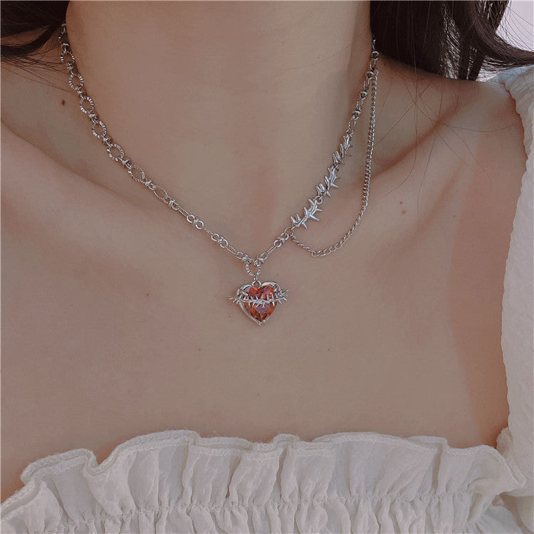 Gold-plated Light Luxury High-grade Pomegranate Red Rings