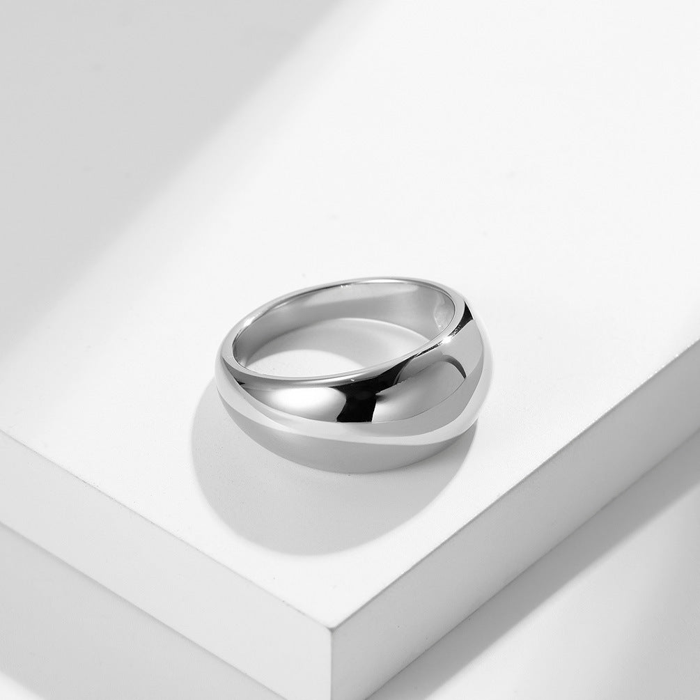Women's & Men's & Glossy Trendy And Neutral Titanium Rings